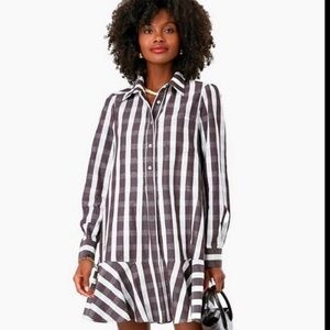 Tuckernuck Espresso Check Callahan Dress Size M